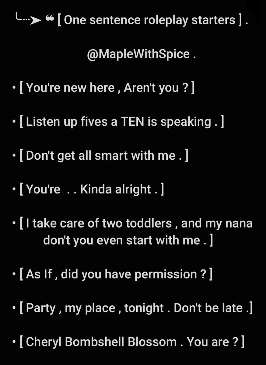 MapleWithSpice's tweet image. 🍒 ⧽ Heart this for a random one sentence starter .