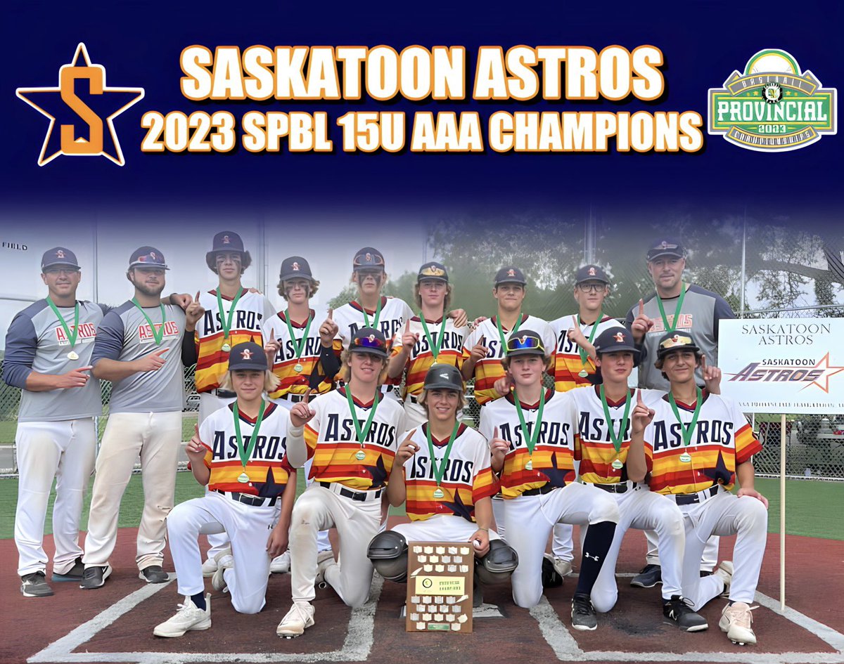 thespbl's tweet photo. After losing their opening game, @AaaAstros are able to rattle off 4 consecutive wins and call themselves champions of the 2023 15U AAA SPBL season! https://t.co/S2Nu0YbWbG