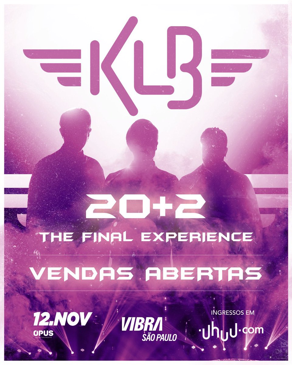 klb's tweet image. Quem aí já está com ingresso na mão pro nosso último show da tour 20+2 Experience?
Vai ser incrível e queremos todos vocês com a gente pra encerrar com chave de ouro!
Ingressos: uhuu.com/evento/sp/sao-…