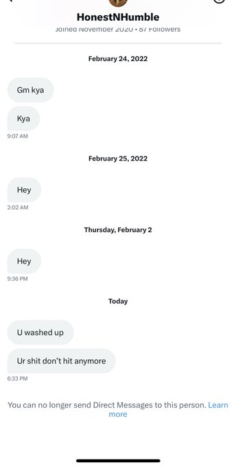 When you don&rsquo;t respond for over a year so they get in their feelings lmao don&rsquo;t be like this guy 😘 https://t