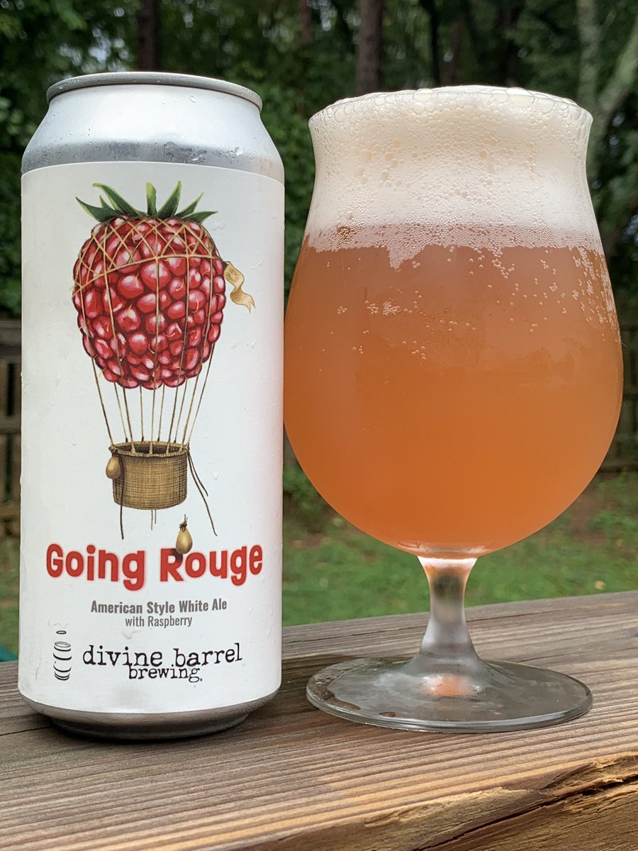 DeliveryWayne's tweet image. Tried this raspberry white ale from @DivineBarrelCLT called Going Rouge. Very intense raspberry taste and very drinkable. Thankful for a wife that picks out beer for me to try. Cheers! #cltbeer #ncbeer #drinkcraft #drinklocal #craftbeer