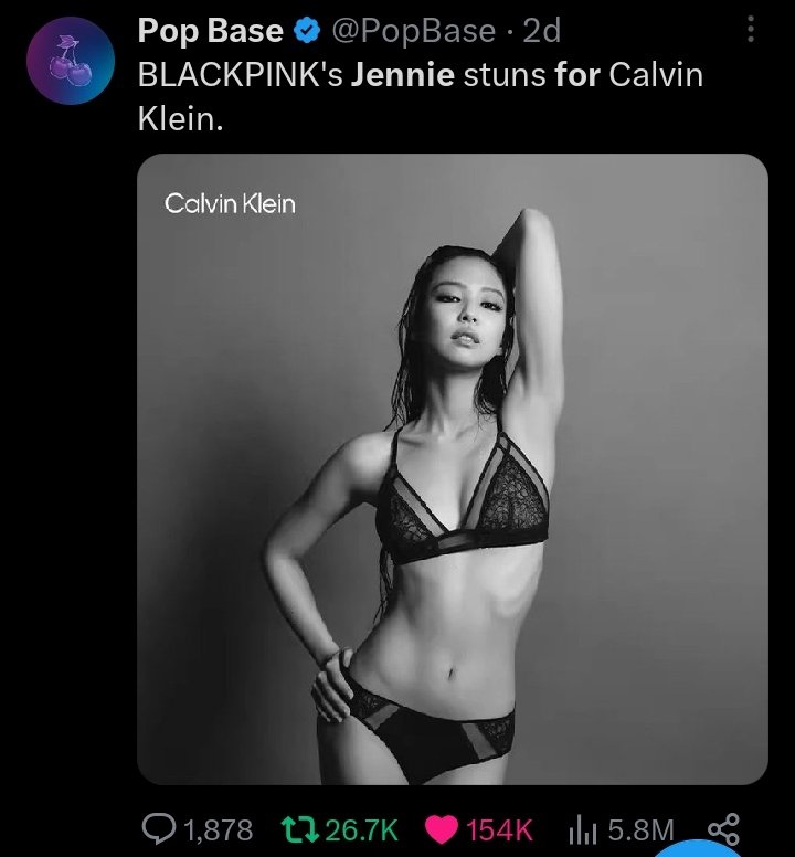 K🍁 on X: Now let's show the actual BLACKPINK's JENNIE stuns for Calvin  Klein.  / X