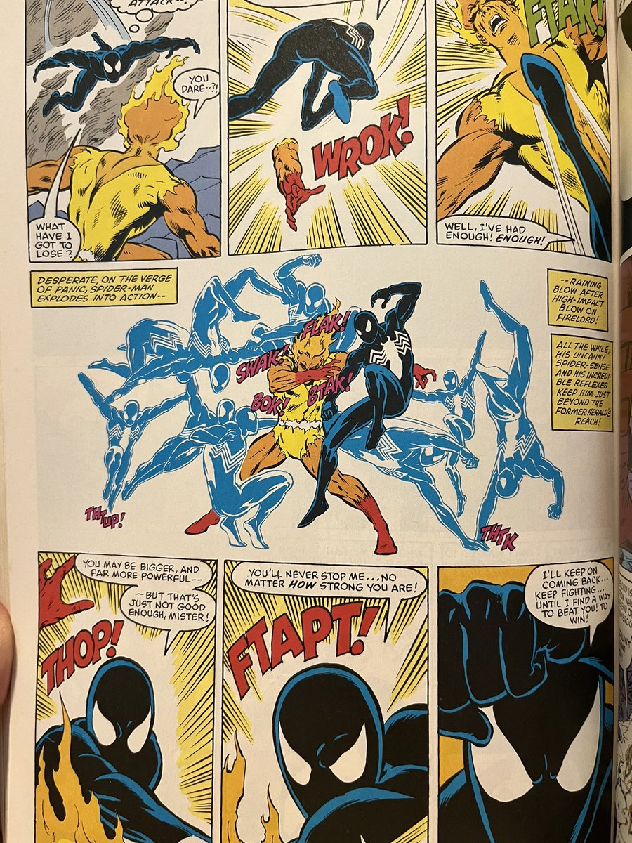 You really can’t beat this fight. #Spiderman #TomDeFalco #RonFrenz