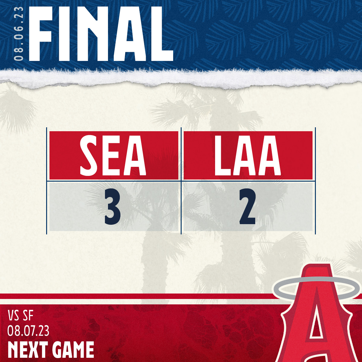 Angels's tweet photo. FINAL: Angels 2, Mariners 3 https://t.co/UhMiRw06g5