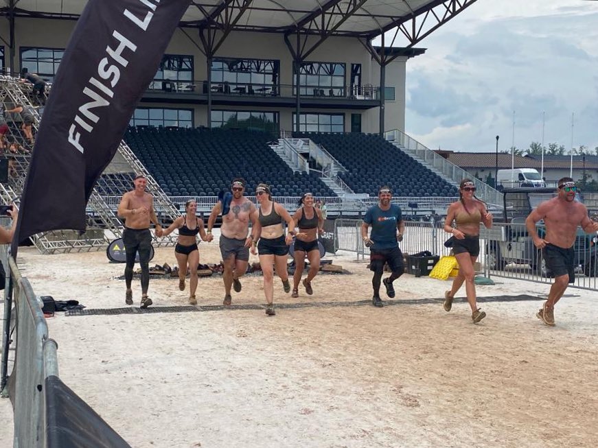 KaytLeonard's tweet photo. Sad day for soccer, but a happy day for this crew at (yet another) Spartan Race. https://t.co/N8d7HRj719