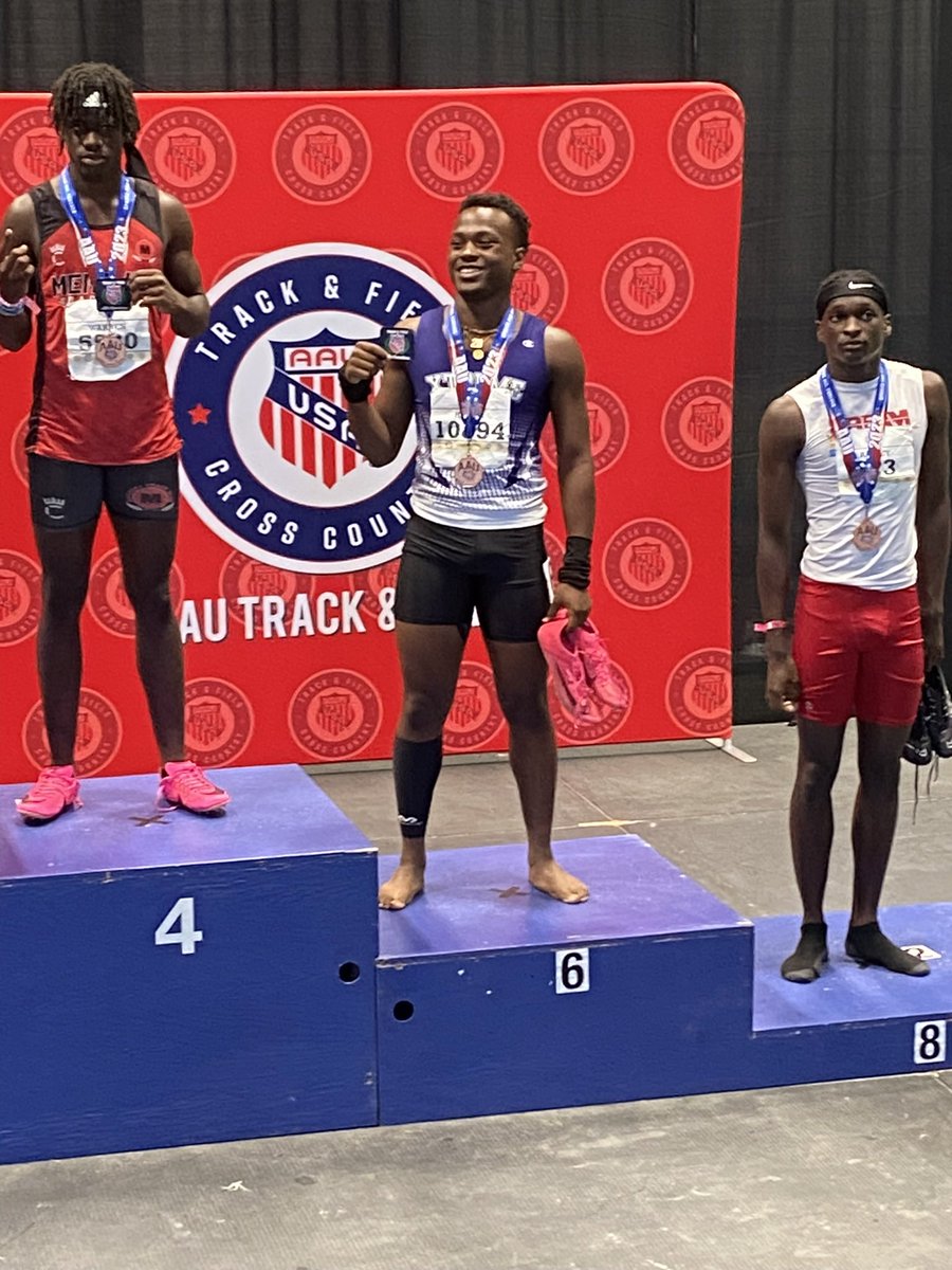 Proud to say I am now a 2x All American.6th in the nation for 100m dash(pr 10.6) and 2nd in the nation for the 4x100m relay(pr 41.3)proud of myself and my teammates.THE GRIND DON’T STOP💜♾️