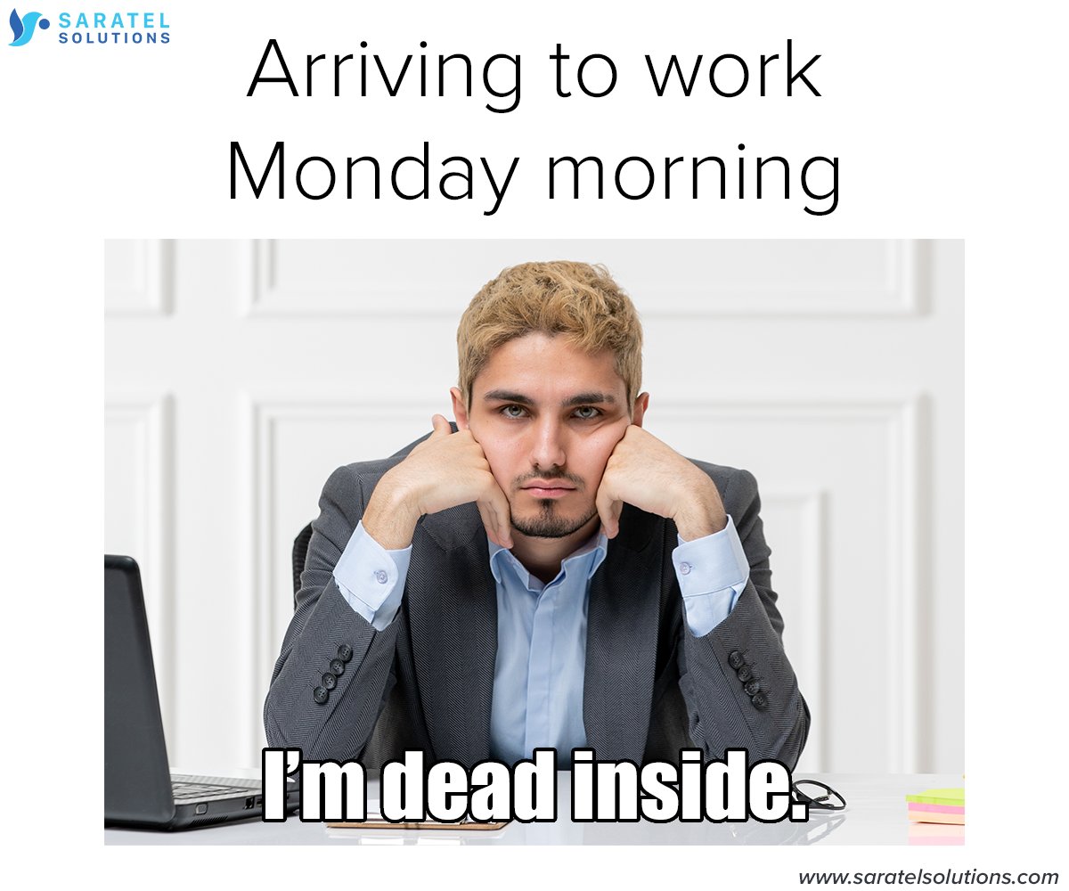 saratelsolution's tweet photo. When you realize it's Monday again and your 'Happy to be at work' face needs a little more practice. 

#Monday #MondayStruggles #NotFeelingItToday #WeekendIsOver #WeekendComeBack https://t.co/HkwRxZiBB9