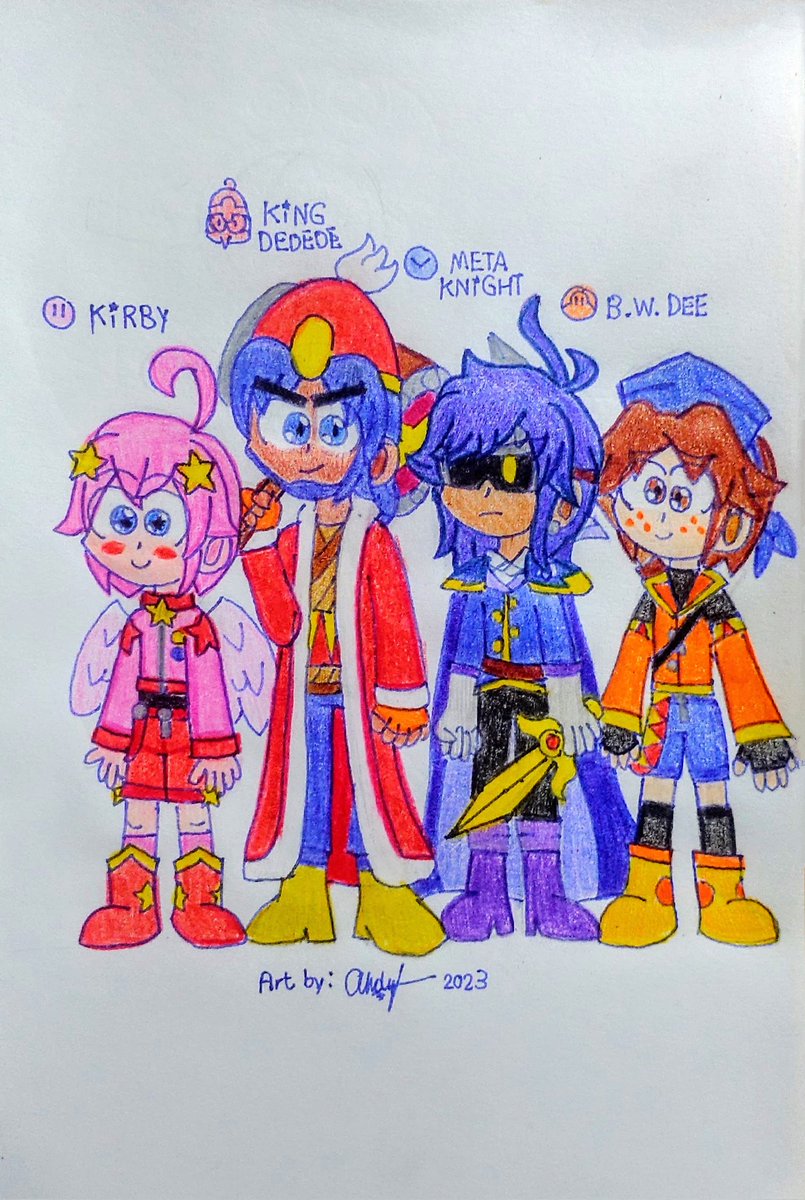 The Warriors
#Kirby #Kirbygijinka #Nintendo #HalLaboratory #Fanart #traditional #drawing #kingdedede #metaknight #bandanadee