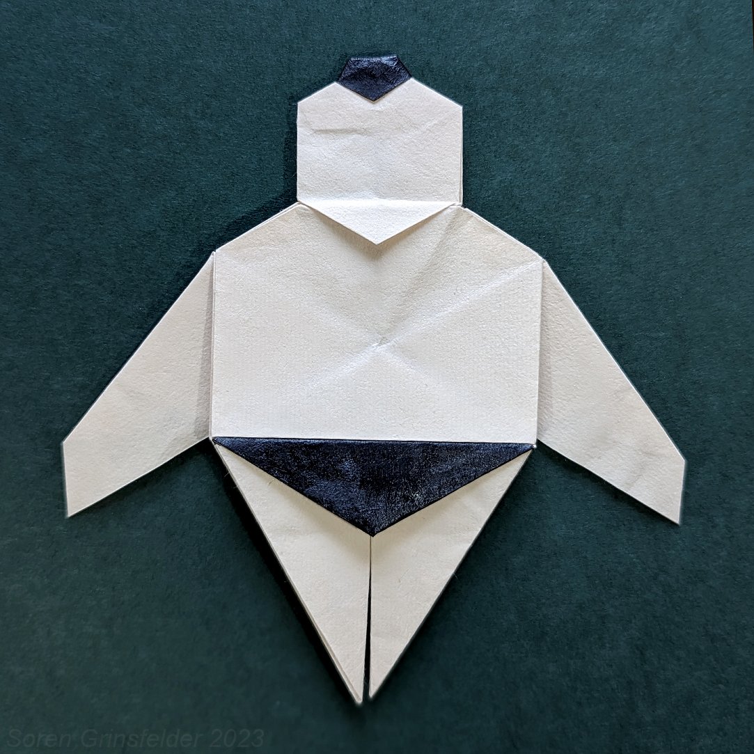 MythWizard's tweet photo. HexSumo 
Designed June 2023, Folded Aug 2023
From one uncut hexagon.

I suppose now is also as good a time as ever to also announce I'll be moving to Japan closer to the end of the month! My Japanese isn't very great right now but I will study hard! よろしくお願いします https://t.co/Vcpi32ceF7