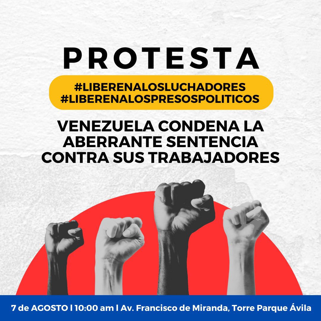 Actualmente en Venezuela más de 300 ciudadanos se encuentran tras las rejas por luchar y defender sus derechos, muchos de ellos han sido víctimas de un sistema judicial viciado que impone sentencias injustas. #LiberenALosLuchadores #LiberenALosPresosPolíticos