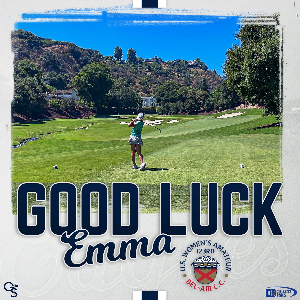GaSouthernWGolf's tweet photo. Good luck and #GATA to @emmakvh13 as she tees off Monday in the 123rd #USWomensAm!

#HailSouthern https://t.co/i9qk1E82In
