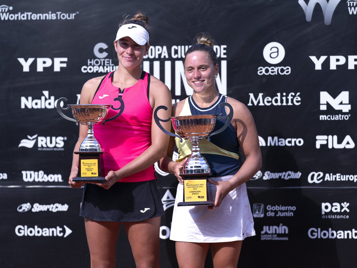 CASarmientoOf's tweet photo. 🎾 #TenisCAS / Martina Capurro es la flamante campeona del W25, Copa Ciudad de Junín 🏆
👊 En la final del torneo, Martina Capurro Taborda 🇦🇷 venció a Solana Sierra 🇦🇷 por 3-6 7-6(2) 6-1 para consagrarse campeona del certamen internacional en nuestro club 🔝
#DaleVerde 🇳🇬 https://t.co/vSie3bPG0C