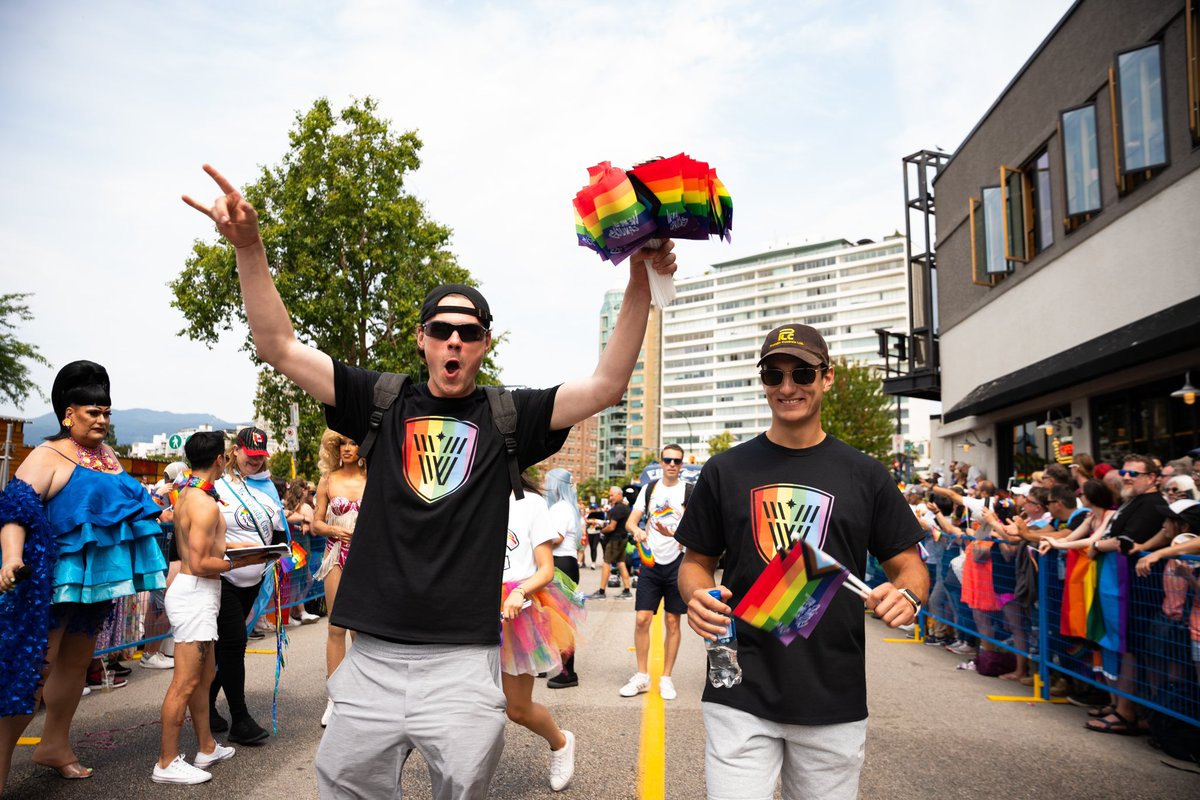VanWarriors's tweet photo. Jacob Motiuk and Aden Walsh walked the #VanPride Parade in support of the 2SLGBTQIA+ community!

Happy Pride, Vancouver! 🌈 https://t.co/33XJ0DipwI