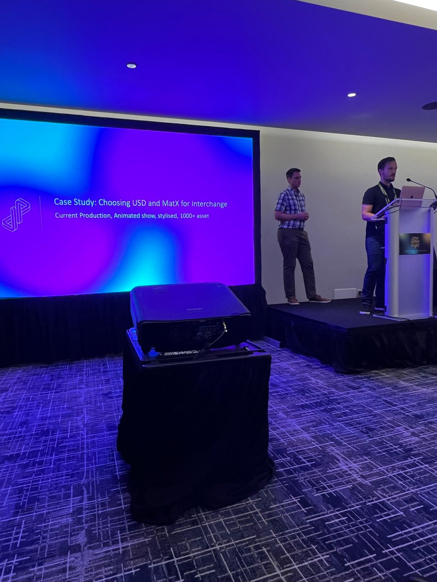 AcademySwf's tweet photo. Live from #ASWFOpenSourceDays: Jeremy Smith from HP and Paul Baaske from Jellyfish Pictures talk about using #USD and #MaterialX to facilitate multi-studio collaboration
#aswf #opensource #vfx #animation https://t.co/tBA7FwlTIP