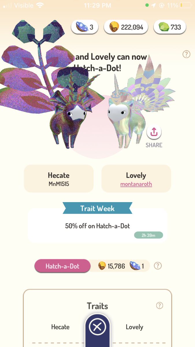 Mgrain15's tweet photo. Meet Galadriel, one of my hatches from community day! I hatched them on a whim, but so happy I did! I love how the iridescent trait turned out with the antelope horns and tube ears! @playperidot #playperidot https://t.co/oYXVtvZxLz
