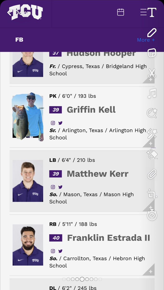 TCU kicker <a href="/griffin_kell/">Griffin Kell</a> with what would be the greatest head shot in college football history!