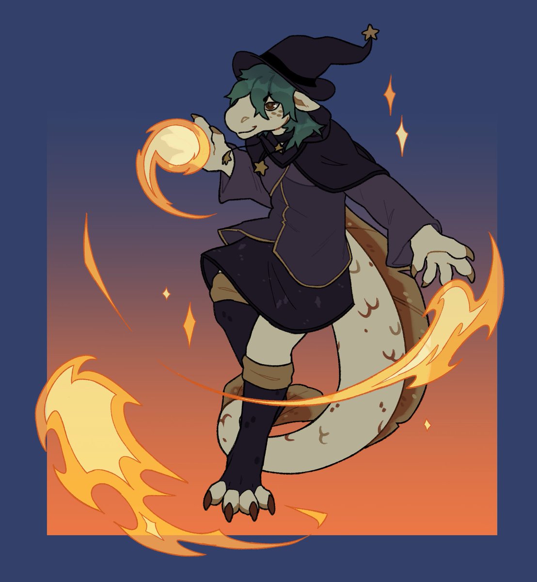 fire solo hat tail furry magic witch hat  illustration images