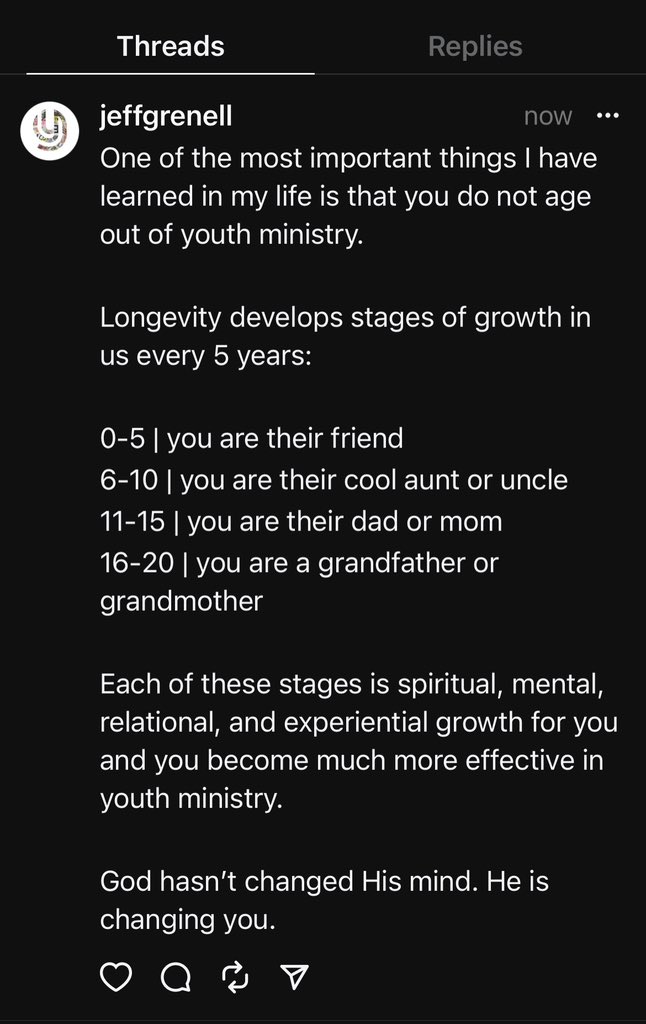 If you are thinking about getting out of Next Gen Ministry consider this.
Obedience is most important.
But, God doesn’t change His mind. He’s changing you.

Instead of leaving, stay. It gets better.

#stumin #ythology #genz #alphagen #NCULife #TheInstituteForNextGen #NextGenFaith