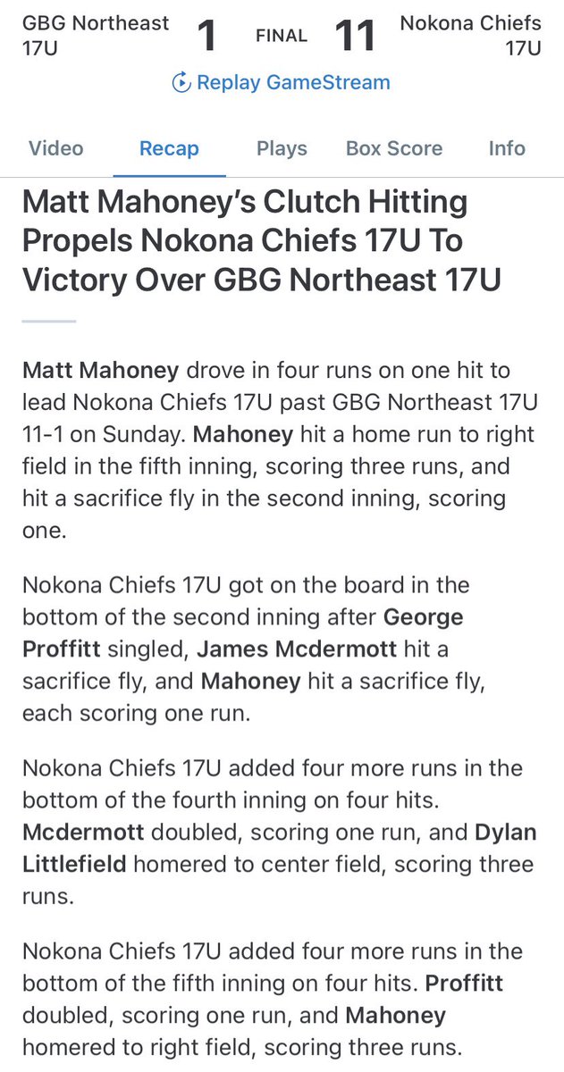 Nokona Chiefs 17u WIN the FINALS of the <a href="/selectbsbevents/">Select Baseball</a> Best of the Best 11-1. What a day.  Carter Bentley CG Win 1r 2h 7k - <a href="/dlittlefield88/">Dylan Littlefield</a> and <a href="/m_mahoney44/">Matt Mahoney</a> each 3-run 💣 - <a href="/HaardeJake/">Jake Haarde</a> <a href="/GeorgePr0ffitt/">George Proffitt</a> <a href="/henry_digiorgio/">Henry D</a> <a href="/BannishTate/">Tate Bannish27</a> and <a href="/JamesMac30/">James McDermott</a> all with 2B - <a href="/JackKamin2/">Jack Kamin</a> 2-3