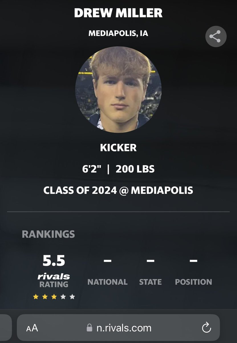 Blessed to be ranked #1 punter in the nation on all three major recruiting websites