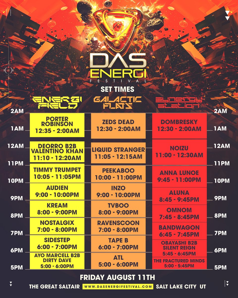 Das Energi Festival schedule