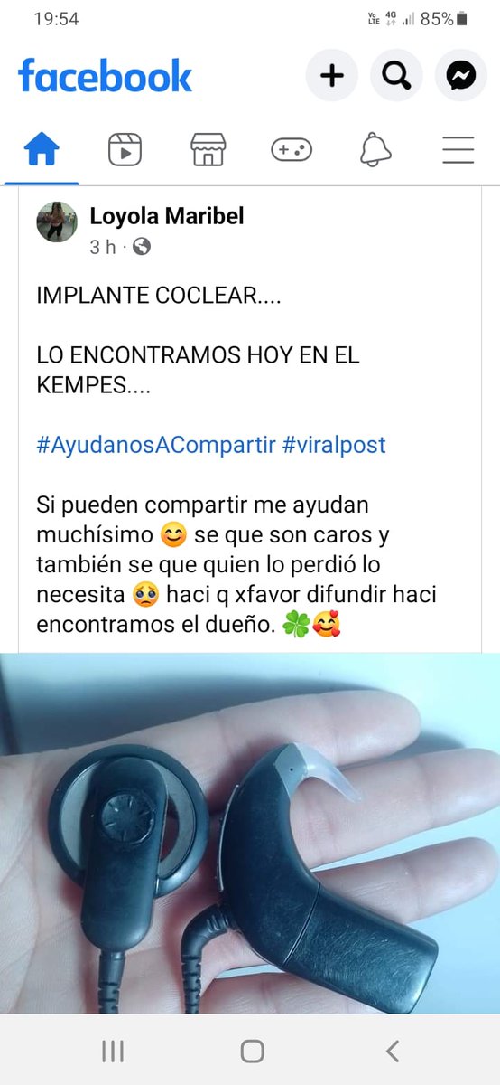 Encontraron  implante coclear en el #kempes y piden que entre todos encontremos al dueño/a.