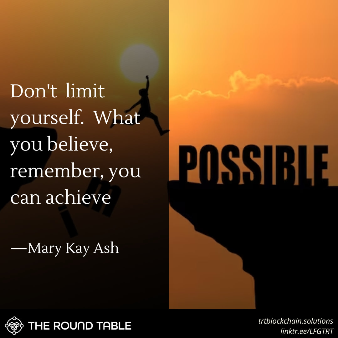 Remember, the key to unlocking the door to success lies within ourselves, waiting to be accessed through the power of belief.

#Success
#Motivations
#MondayMantras
#TheRoundTable