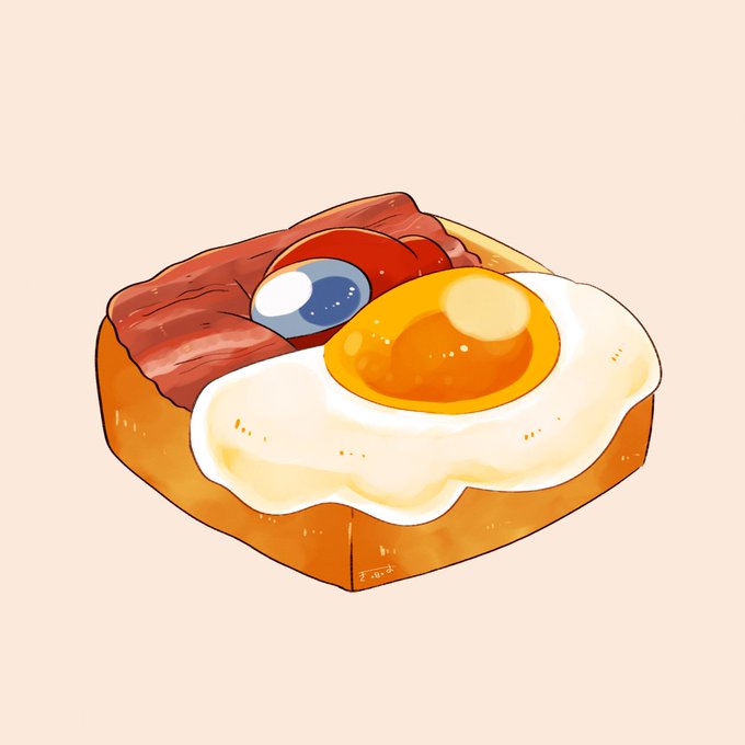 「bread fried egg」 illustration images(Latest)｜4pages