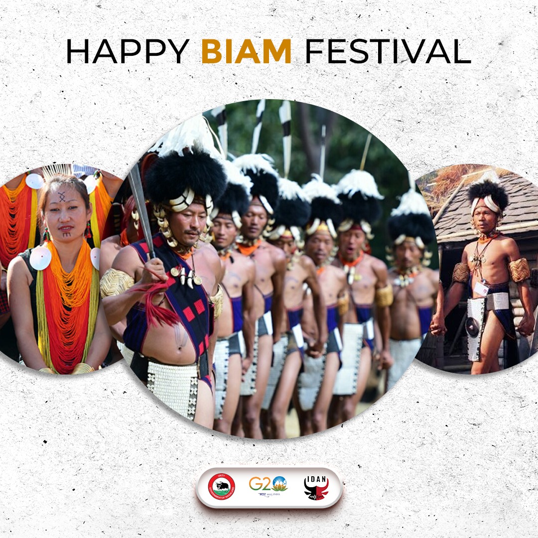 Happy Biam Festival to the Khiamniungan tribe!  Let's come together in rejoicing their culture and traditions, and may this festive occasion bring prosperity and unity for all. #BiamFestival #KhiamniunganTribe #HarvestJoy #CulturalHeritage #ProsperityWishes