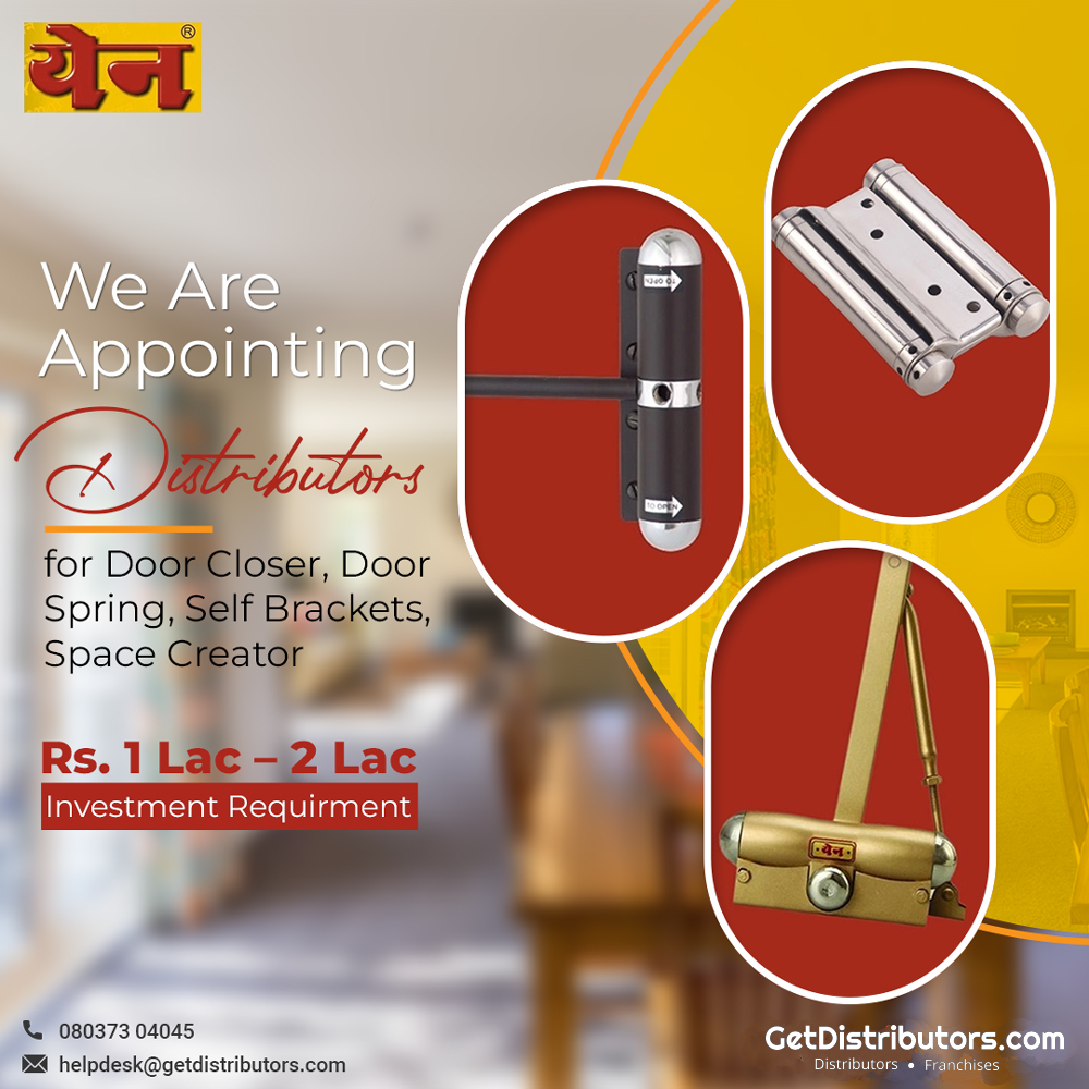 getdistributors's tweet photo. We are appointing #Distributors for Door Closer, Door Spring, Self Brackets, Space Creator and more #DoorAccessories &amp; Fittings.
Details 👉 https://t.co/Wi4KVUxrBC

#DoorCloser #DoorSpring #SelfBrackets #SpaceCreator #DoorFittings #Distributorship #Dealers #Wholesalers https://t.co/o6Q7Sqm5rP