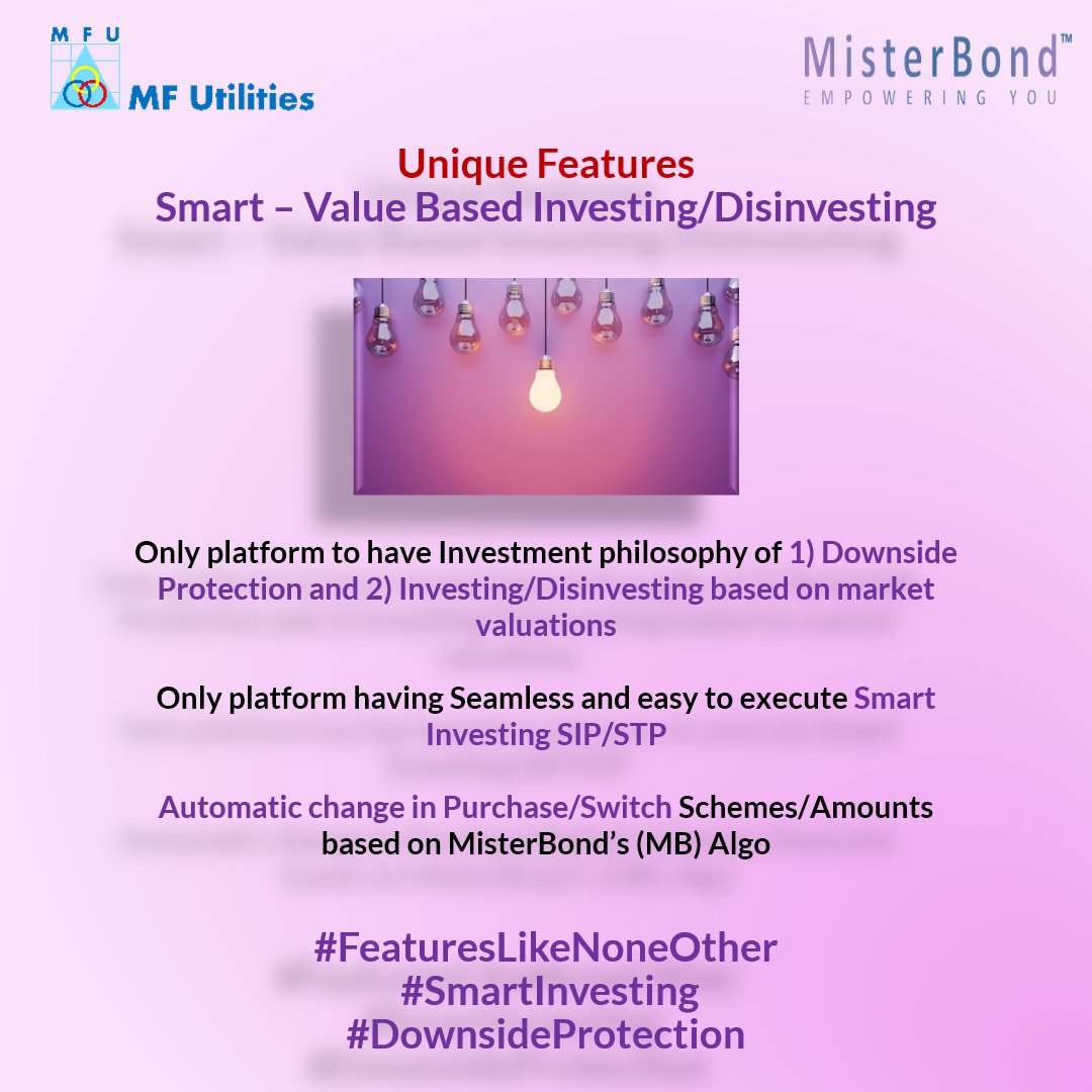 IamMisterBond's tweet photo. Want to manage #emotions of your #Investors &amp; show your own #ValueAdds thru #SmartSolutions of MisterBond? 

MFDs - Subscribe to B2B Platform of MisterBond

Join on Monday,21st Aug at 6 pm.
Register for Zoom Invite:

https://t.co/FCJ28DPAyx

#FeatureLikeNoneOther
#SmartInvesting https://t.co/iNgCcF10sG