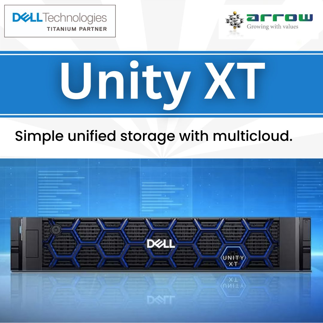 ArrowPcNetwork's tweet photo. Embrace the Power of Unity XT! Experience seamless storage integration across multiple clouds with Arrow PC Network. Simplify and unify your data management like never before. 

#ArrowPCNetwork #Dell #Partners #UnityXT #MultiCloudSolutions #DataManagement #Growingwithvalues https://t.co/vDMq0Fag5Y