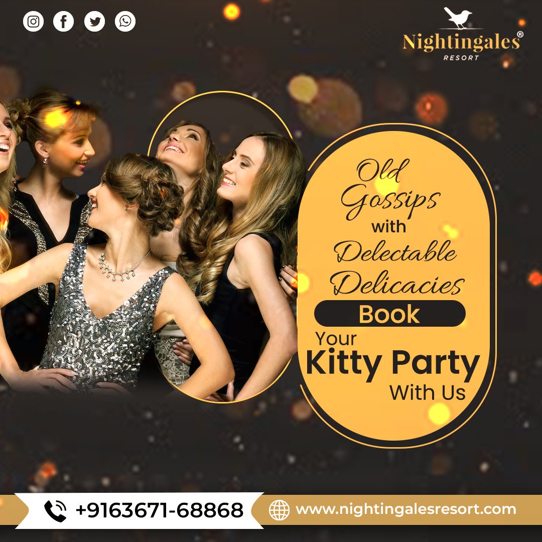 NightingalesRe1's tweet photo. 🎉 Gather 'round, ladies! Time to spill old gossips with delectable delicacies at Nightingales Resort! 🌟
📞Contact: +91 6367168868
🌐Website: https://t.co/5c1oTYpHSP
#NightingalesResort #KittyPartyTime #FunAndFood #PartyWithFriends #GirlsNightOut #Memories #DeliciousDelights https://t.co/KraFmq7oPz