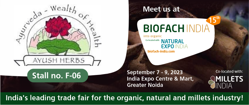 I am Vipin Sharma, National Sales Manager from Ayush Herbs Pvt. Ltd . We will be showcasing our authentic organic range of products – ORGANIC HERBAL EXTRACTS, AYURVEDIC &amp; NUTRACEUTICALS PRODUCTS and a lot more at #BIOFACH INDIA 2023 from 7 to 9 September 2023.