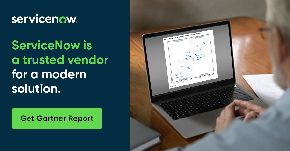Discover why ServiceNow is recognized as a Visionary in the 2023 Gartner® Magic Quadrant™ for APM and Observability. spr.ly/6011PdUB9