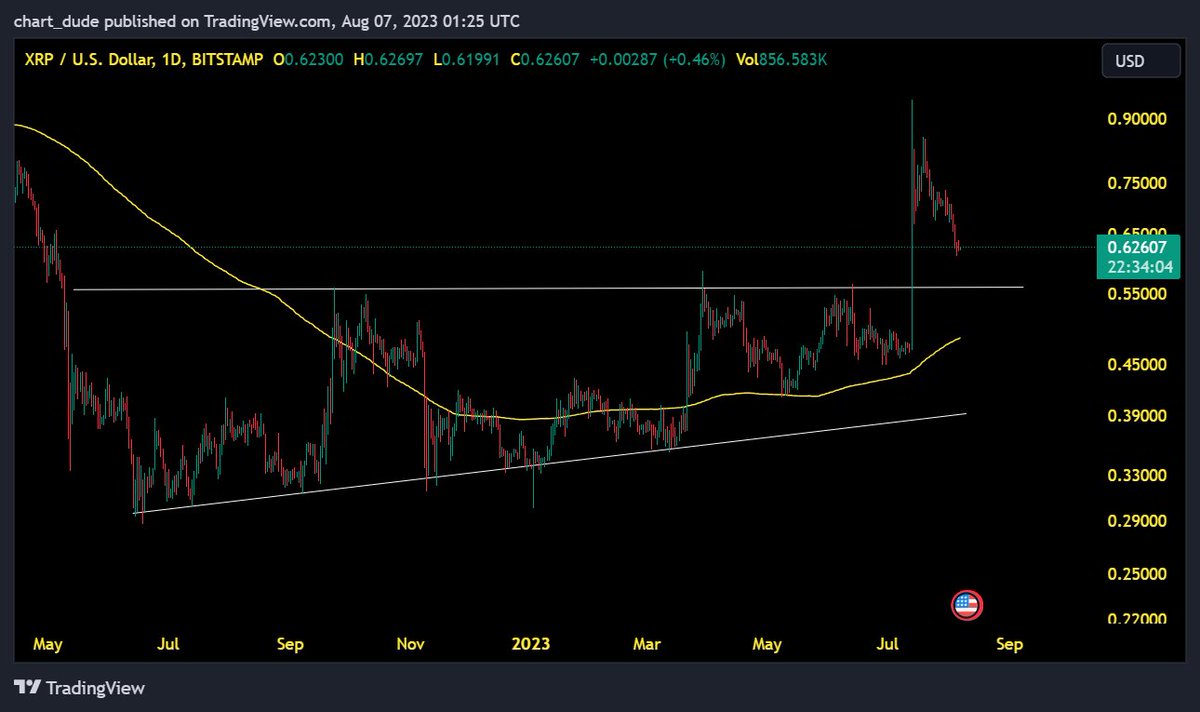 chart_dude's tweet photo. What goes up must come down #XRP https://t.co/GX7LYr7tdY
