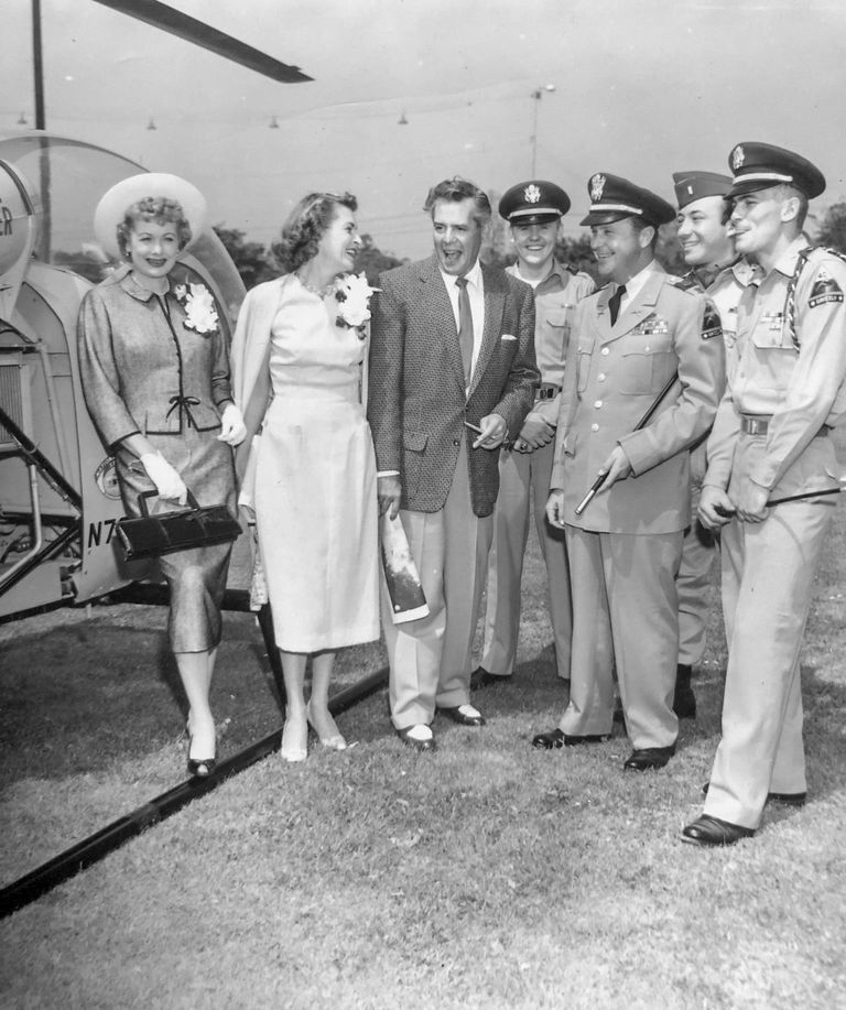 Photo of Lucile Ball, Desi Arnaz (Of the tv show I Love Lucy), Capt. Homer Engle   at the Culver City Vets Memorial Park dated 3 May 1958.  This photo was found by LTC
@CWN_IIIand was added to our 143rd Field Artillery collection. #militaryHistoey #Hollywoodhistory