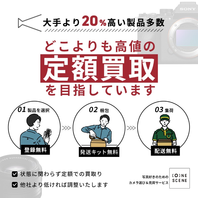 onescene_com's tweet photo. 写真好きを応援！どこよりも高値の「定額買取」に挑戦中。ぜひ他社と比較してみてください。