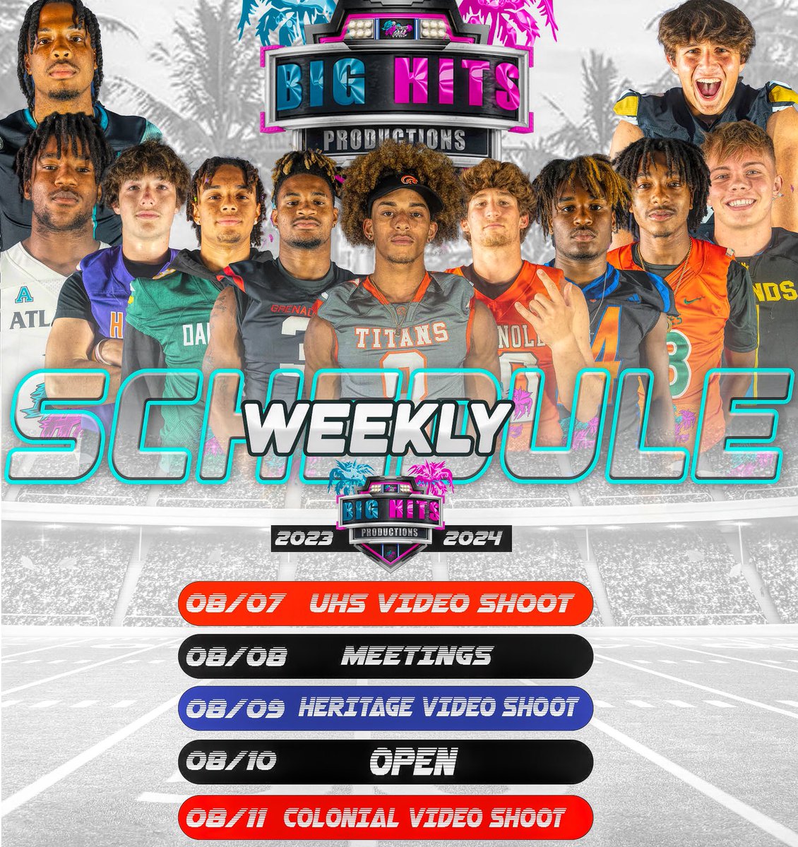 Week schedule is out 
.
@UHSTitansFB  @swarmgangg  @GrenadierFB 
.
@CenFLAPreps  @FlaHSFootball  @HSFB_HUDDLE  @Woody_Cox  @DanLaForestFB @Coach_Benson9