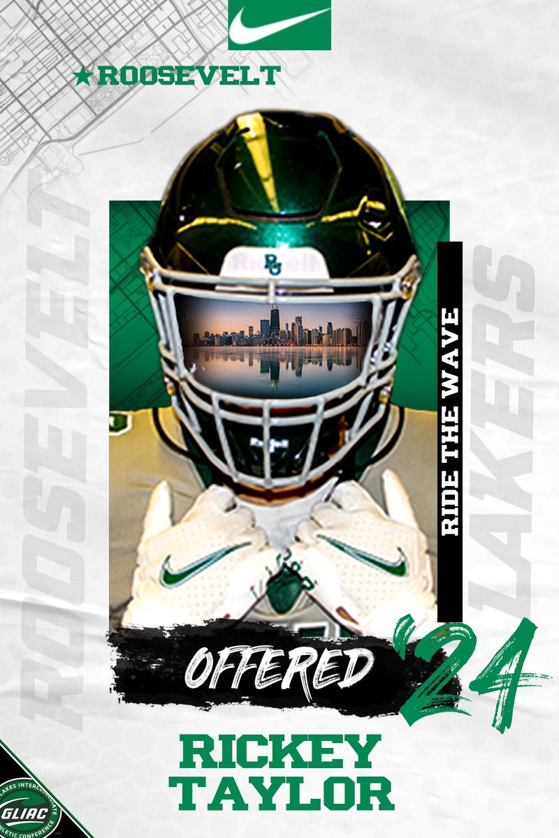 After a great conversation with @CoachNolen I’m blessed to receive an offer from Roosevelt University @CoachQuedenfeld @BrotherRiceFB @EDGYTIM @PrepRedzoneIL