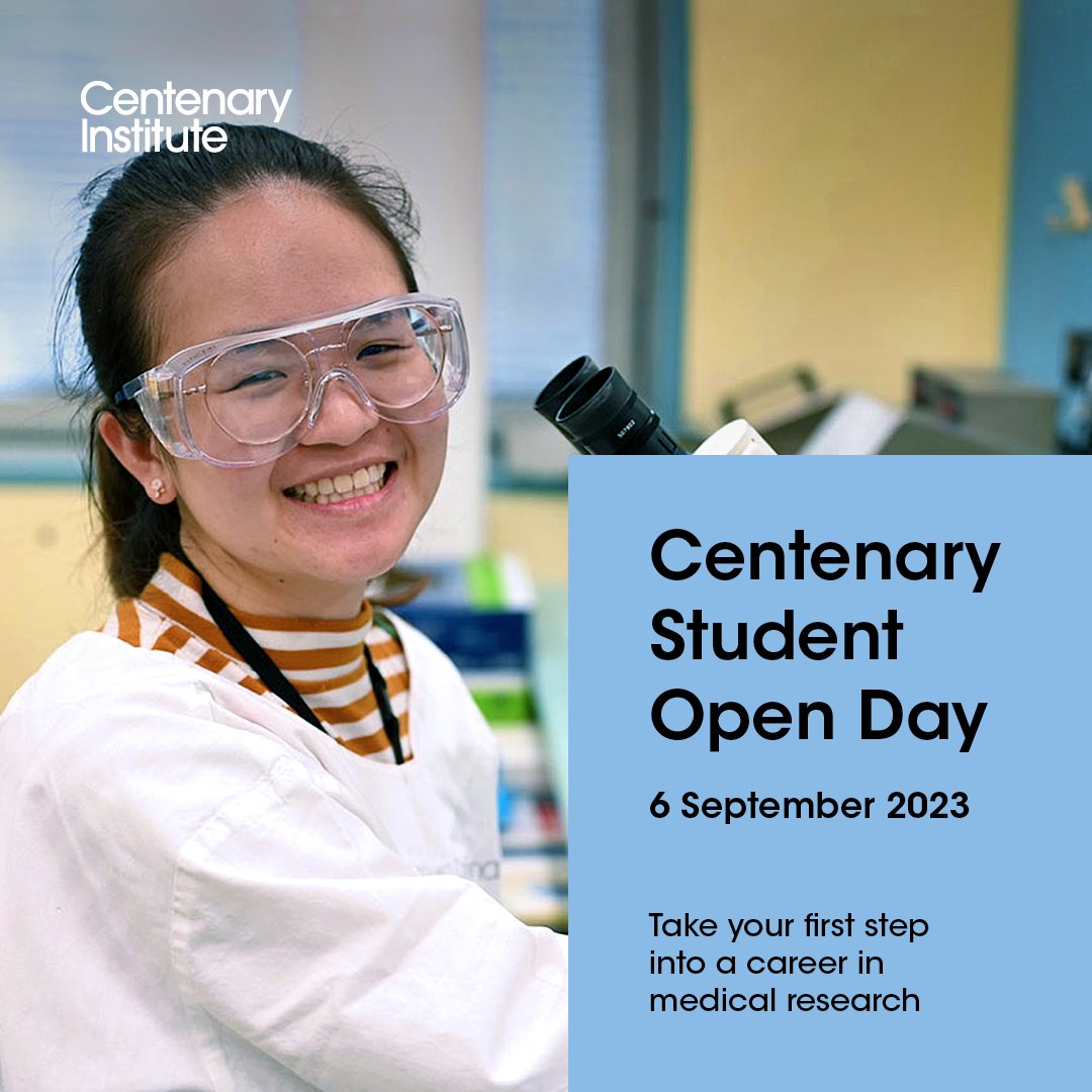 🔬Centenary Student Open Day – 6 September 2023. Take your first step into a career in medical research! 🧪 The open day is suited for prospective Honours, Masters and PhD students. For more info and to register: centenary.org.au/event/student-…