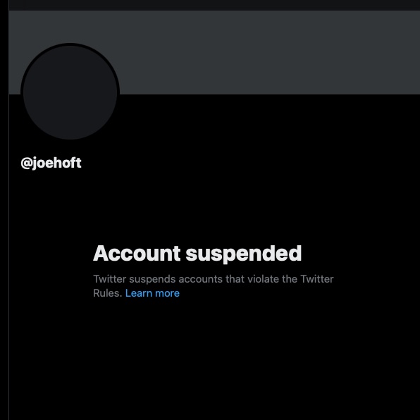 Why is @joehoft suspended? He is the founder of the @gatewaypundit.
