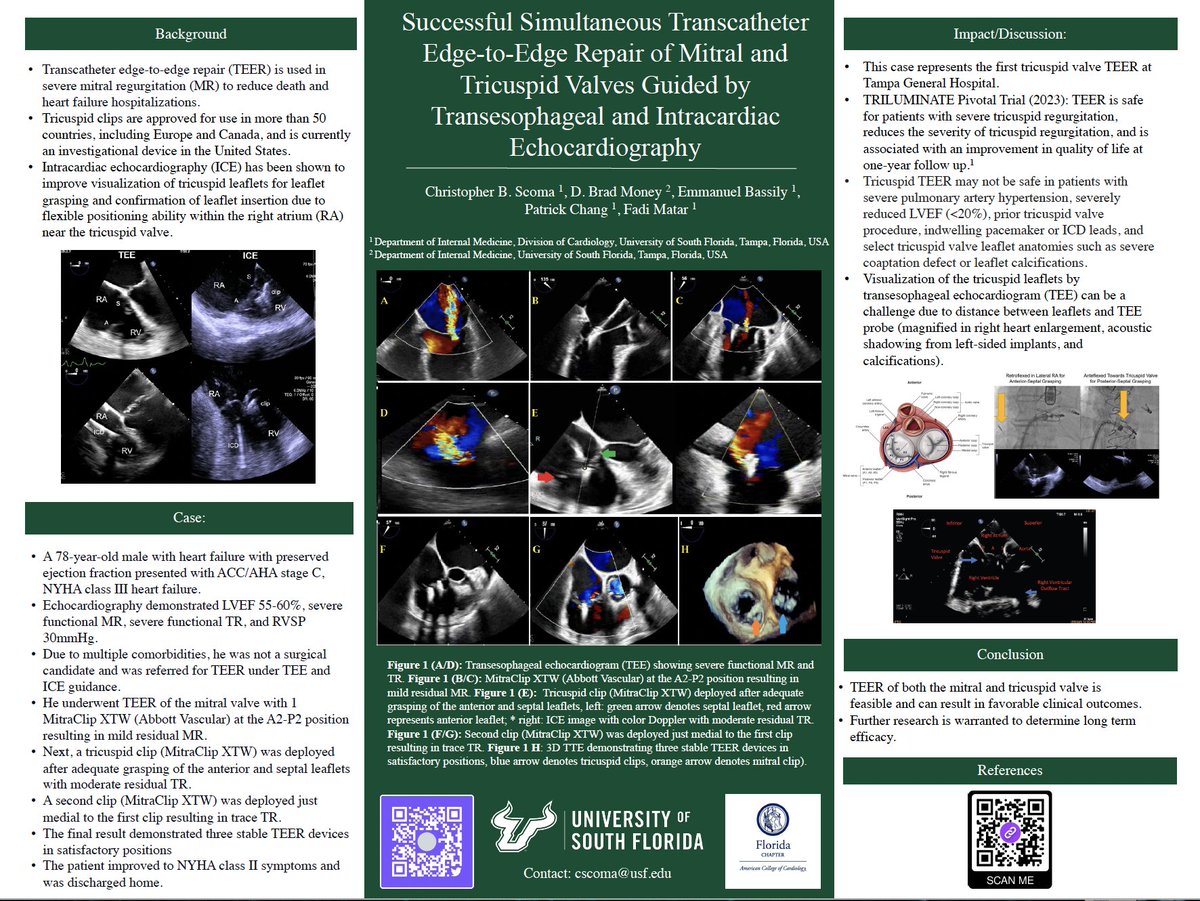 BradMoney6's tweet photo. Had a GREAT time with the amazing residents and cardiologists representing USF in Orlando, FL at @FloridaACC. Thankful for the opportunity to work with @cscomaMD @NickMencer @MdKhayata https://t.co/qa0BHvO7Dh