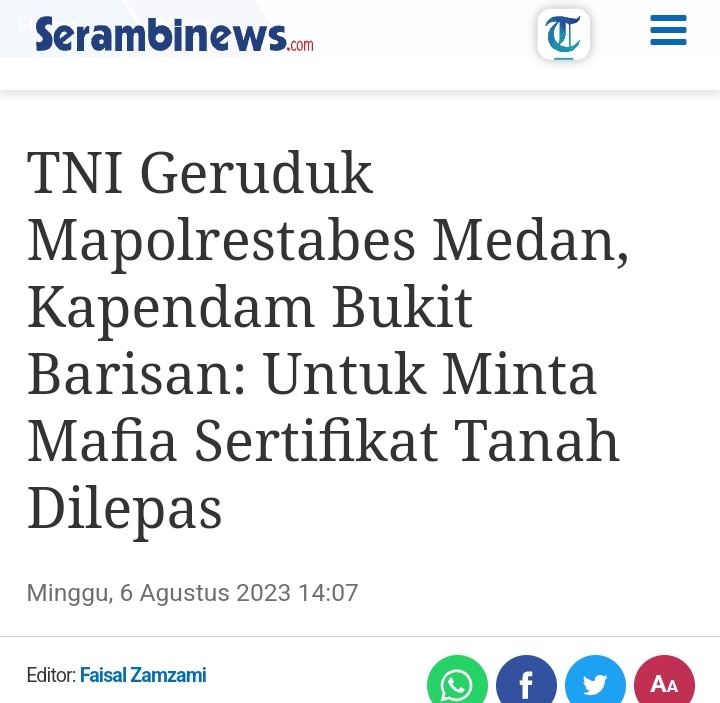 Heraloebss's tweet photo. Habis TNI Geruduk KPK karena tidak terima anak buahnya di TSKkan sbg koruptor

TERBITLAH

TNI Geruduk Kantor Polisi Minta Bebaskan MAFIA TANAH https://t.co/X8PhySY78L