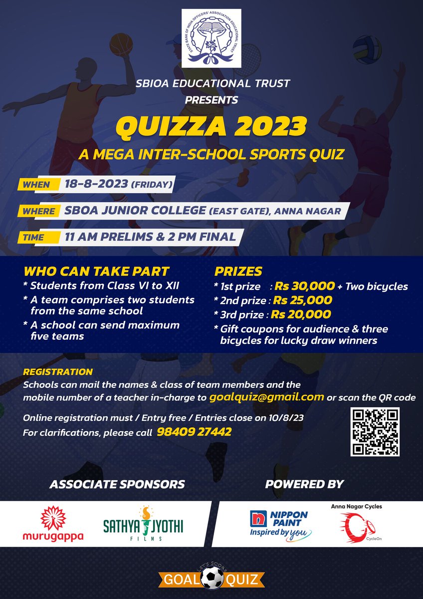 tnrags's tweet photo. This is the bicycle we are giving away for the lucky dip winners of #Quizza2023. Not one. Three in all. Each worth more than Rs 10,000. #GoalQuizSports is determined to make #Quizza the benchmark for school sports quizzes. Join in the fun. #EntryFree #ExcitementFree #FunIntended https://t.co/HLheJiPAaq