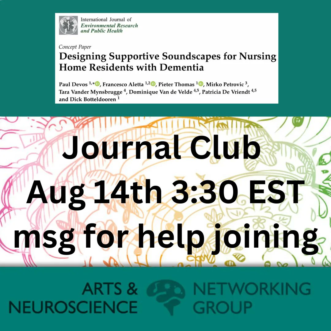 Will be discussing one of the key inspirations for my sound rehabilitation project. If you're free come and join us...
#ACRM
#acrmartsandneuroscience
#journalclub