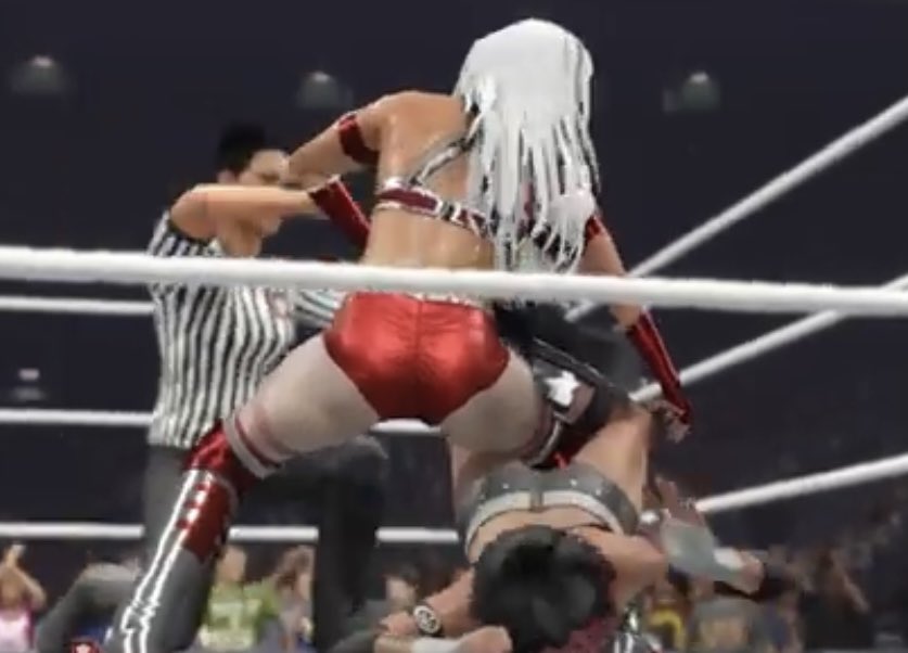 SJRaeChirp's tweet photo. Rebecca: You got the best of us this time. But we now have film, so our close match that you all barely squeaked by with, it’ll be either different or closer. Keep those tag titles warm for us, s'il te plaît.

SJ: Leg Cramp!

@CXWWrestling2K https://t.co/0ykZhxpEoH