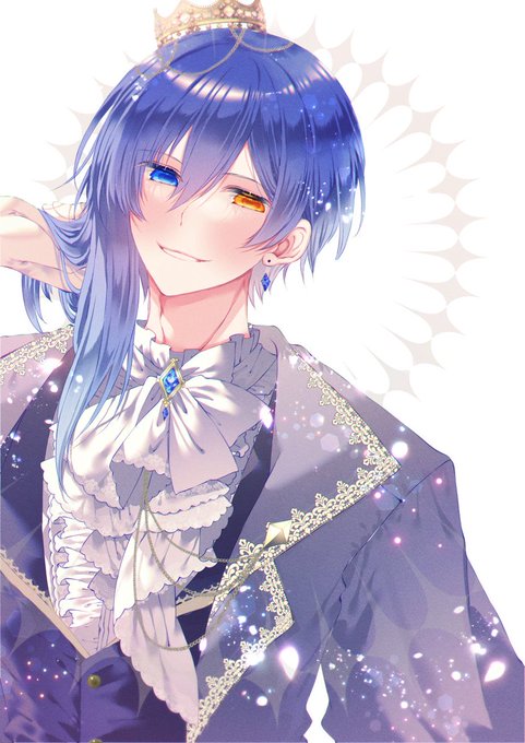 「blue hair hand in own hair」 illustration images(Latest)