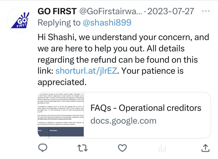 shashi899's tweet photo. @GoFirstairways मेरे पैसे वापस दे। हर समय ये बाला उत्तर ना दे। https://t.co/nBtSCFK7X1