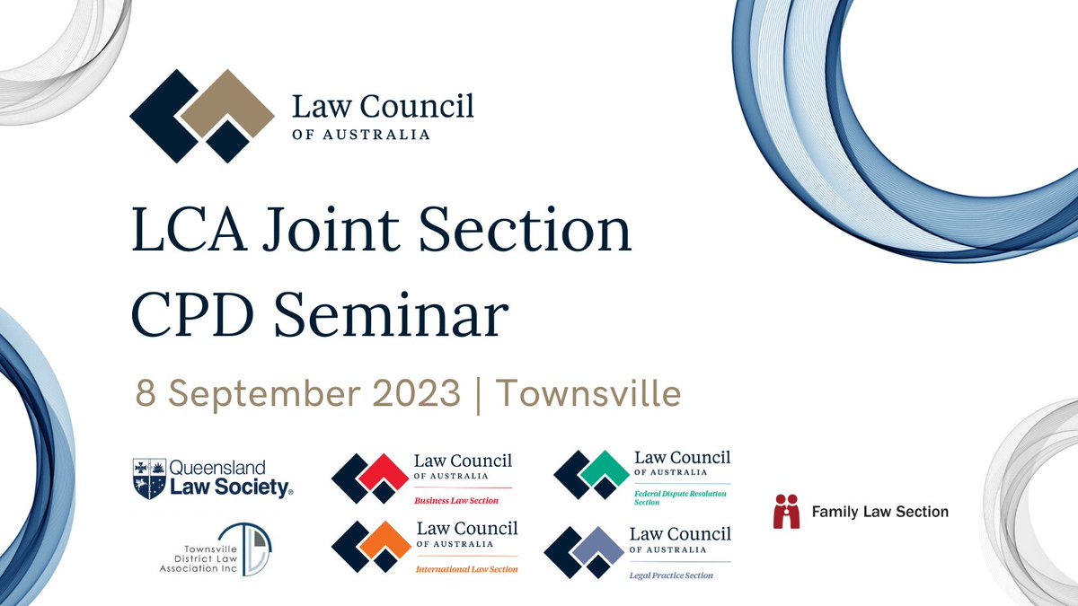 The Sections of the Law Council in collaboration with the <a href="/qldlawsociety/">@qldlawsociety</a> and Townsville District Law Association invite you to attend a half-day CPD seminar covering a broad range of topics presented by specialist members of the Sections. Register here: lawcouncil.au/publicassets/c…